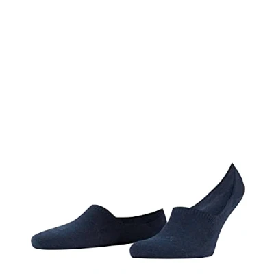 Image of FALKE Men&#039;s Invisible Step High Cut M In Cotton No Show Plain 1 Pair Liner Socks, Blue Navy Melange 6127, 5.5 8