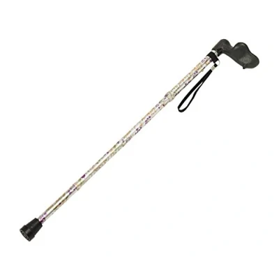 Image of HOMECRAFT Woodland Flower Folding Walking Stick, Comfortable Right Handed Stick , Support and Stability Aid for Elderly, Disabled Handicapped Users, 77.5 87.5cm