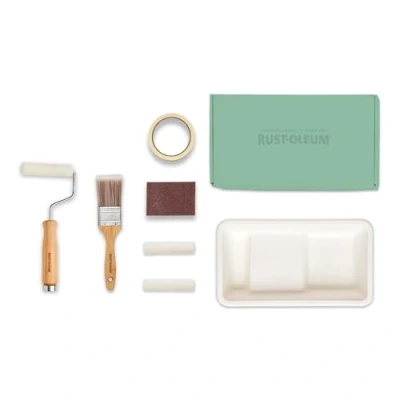 Image of Rust Oleum Ready to Roll Eco Paint Kit (Small) Bathroom Tile Gloss Rich Greens