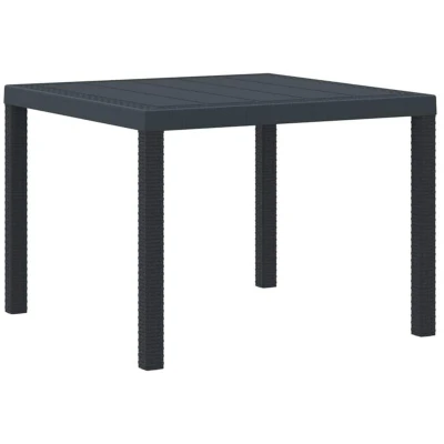 Image of vidaXL Garden Table Anthracite 100x100x73 cm Poly Rattan