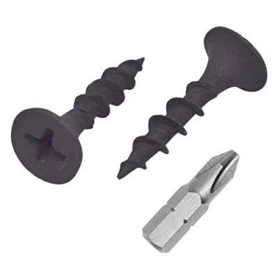 Image of (Pack of 300 pcs) Black Phosphate Carbon Steel 3.5 x 19 mm Drywall Screws, Wood Phillips Bugle Head, Chipboard Fasteners (300, mm)