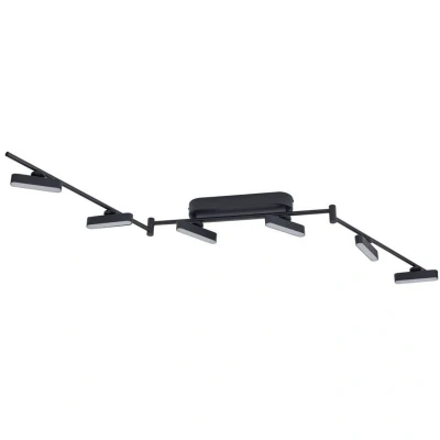 Image of Lindby LED spotlight Eldrin, black, 6 bulb, batten light