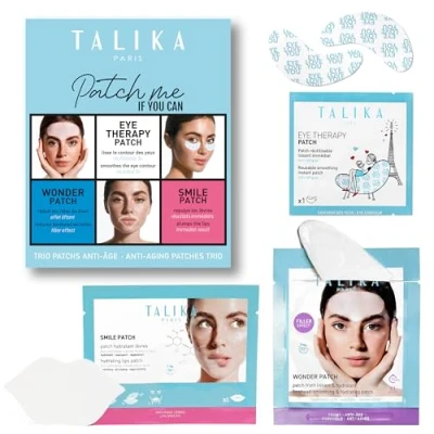Image of Talika Patch Me If You Can Set Hydrating Skincare with Eye, Forehead, and Lip Masks Biocellulose Hyaluronic Acid &amp; Eye Therapy Patches Hydrate, Plump, Smooth