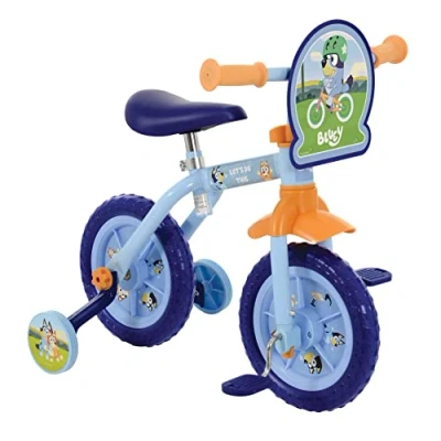 Image of Bluey 2 In 1 Training Toddler Bike Convertible and Balance for 2+ Years Girls Boys with Removable Pedals Stabilisers Adjustable 10 Inches Bikes Kids Toys