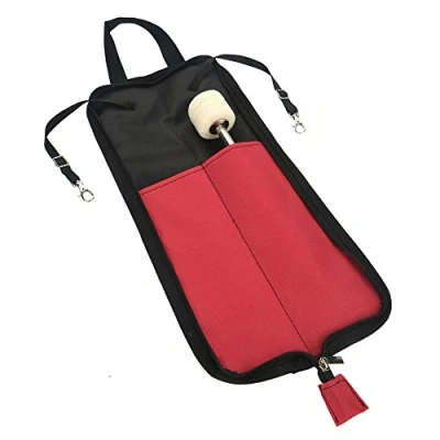 Image of Drum Stick Bag, Portable Storage Hanging Bag Drumstick Handbag Holder with Handle(Red) Bags and straps