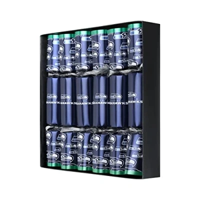 Image of FOCO Seattle Seahawks NFL American Football Pack of 6 Christmas Party Favours