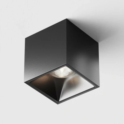 Image of Maytoni Alfa LED Square Dimmable Surface Mounted Downlight Black, 900lm, 4000K