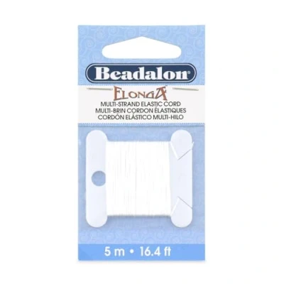 Image of Beadalon Elonga Stretch Cord, 0.3 mm / 0.012 in, White, 5 m 16.4 ft