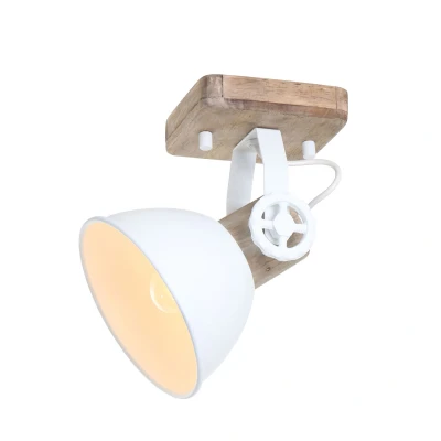 Image of Gearwood Single Spotlight White Matt, Wood Clear