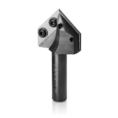 Image of Genmitsu 1/2&quot; Shank Router Bit, 90 Degree V Groove Carbide Inserts, CNC Milling Machine Bits for Woodworking 2D/3D Signmaking, Lettering, Carving, VG02