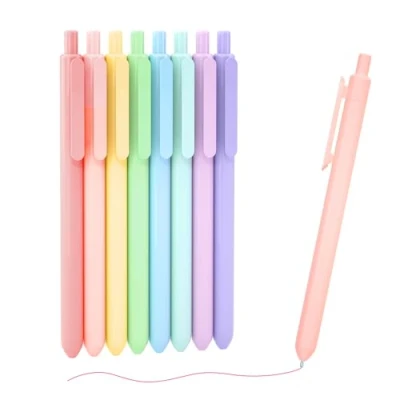 Image of Shuttle Art Retractable Coloured Gel Pens, 0.5mm 8 Colours Ink Pastel Pens Fine Point Quick Drying Cute for Writing, Drawing, Journaling, Notes Taking, School Office Supplies