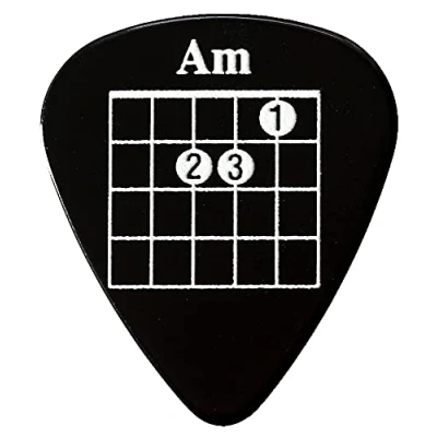 Image of 12 Black Chord Guitar Plectrums Harmony Picks