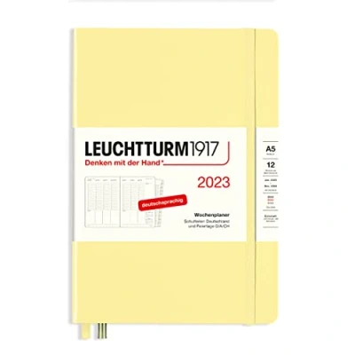 Image of LEUCHTTURM1917 365775 Weekly Planner Medium (A5) 2023, 12 Months, Vanilla, German