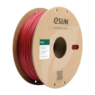 Image of eSUN PLA+ Filament 1.75mm, Enhanced Toughness 3D Printer PLA Plus, Dimensional Accuracy +/ 0.03mm, 1KG Spool (2.2 LBS) Printing for Printers, Fire Engine Red