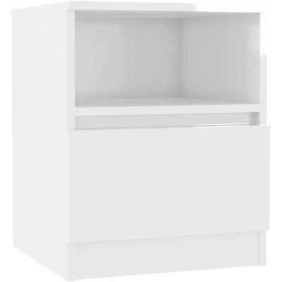 Image of vidaXL Bed Cabinet High Gloss White 40x40x50 cm Engineered Wood