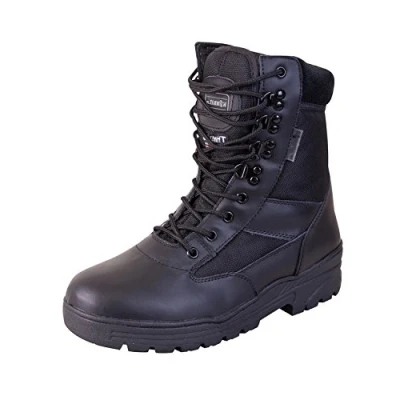 Image of Kombat Britsh Army Style Combat Black Military Patrol Hiking Boot Ta Cadet Work Uk 4 12