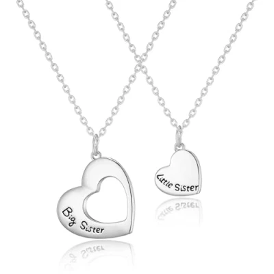 Image of Philip Jones Silver Plated Big Sister and Little Necklace Set