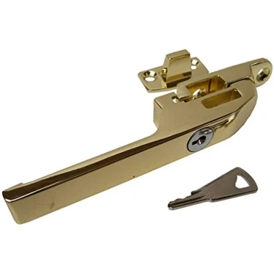 Image of Basta / Shaw Replacement Wood Timber Window Handle Locking Casement Fastener Gold