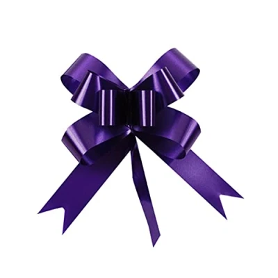 Image of SHATCHI Large 50mm/5cm Ribbon Pull Bows for Party Wall, Gift Wraps, Christmas Trees, Wedding, Birthday Hampers Decoration Florist, Purple, 30pcs