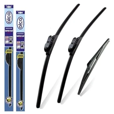 Image of Fits Vauxhall Mokka 2012 2020 Set of 3 Windscreen Wiper Blades alca Germany Super Flat Front Rear 26&quot;14&quot;10&quot; TL ASF2614TL10T