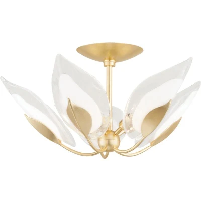 Image of Blossom 5 Light Semi Flush Gold Leaf