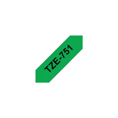 Image of Brother P Touch TZe Laminated Tape 24mm x 8m Black on Green TZE751