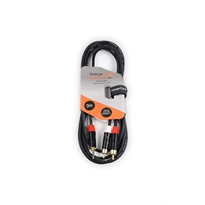 Image of StageCore Laptop Audio 3M Lead 3.5mm Mini Jack to 2 x RCA Phono DJ Cable