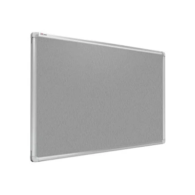Image of ALLboards Felt Noticeboard with Aluminium Frame 180x100cm, Textile Push pin Bulletin Board Grey