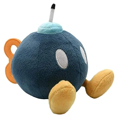 Image of Super Mario AC16 Bob Omb Sanei Officially Licensed Plush, Multicolour