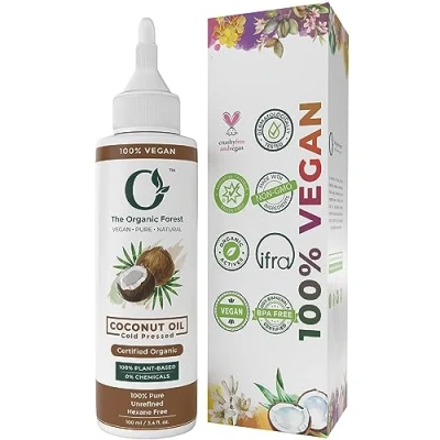 Image of USDA Certified Organic Cold Pressed Coconut Oil Hair &amp; Massage for Skin Unrefined, Extra Virgin, Body After Shower Pure Face Baby
