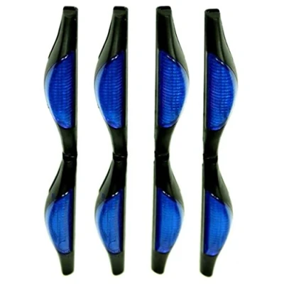 Image of 4x Bump Stop Front Or Rear Door Guard Clip Push On Protectors Edge Strip Blue