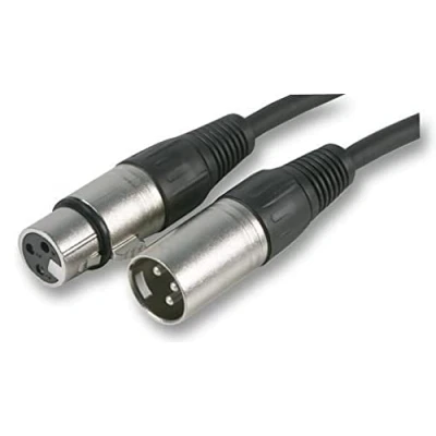 Image of Pulse PLS00245 3 Pin XLR Male to Female Microphone Lead, 10m, Nickel