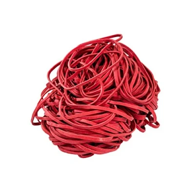 Image of D.RECT Rubber Bands 1 kg Bag 100 mm Diameter Wide 4 Ring for Household, Work, Office Reusable Durable Stable Red
