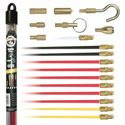Image of Super Rod Crsd Deluxe Set Includes 10m 32ft Cable Installation Kit with 7 Handling Attachments