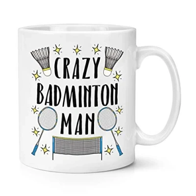 Image of Crazy Badminton Man Stars 10oz Mug Cup