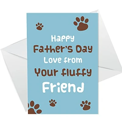 Image of Funny Fathers Day Card For Dad From Dog Cat Joke Family Pet A6
