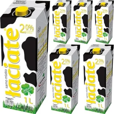 Image of Laciate Yellow Milk 2.0% Fat UHT Milk1000 Mililiter x 6 Boxes