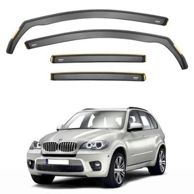 Image of iSpeed Wind Deflectors For BMW X5 mk2 E70 2007 2013 5 Door SUV 4pc Set Keep Your Car Ventilated In Rain Reduce Turbulence Tinted Channel type