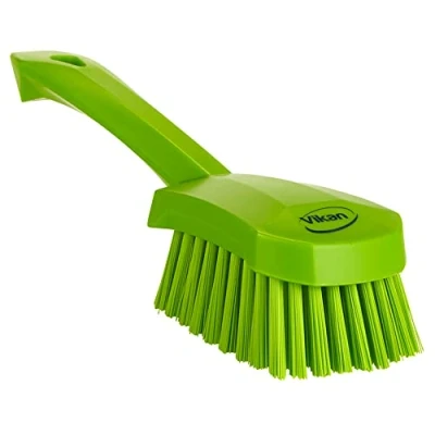 Image of Vikan 419277 Short Handle Scrubbing Brush Stiff Lime