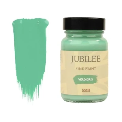Image of Guild Lane Jubilee Fine Paint Verdigris Furniture, Metal, Fabric, Glass &amp; More Indoor Outdoors Water Based Acrylic 60ml Jar