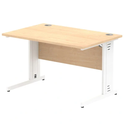 Image of Impulse 1200/800 Rectangle White Cable Managed Leg Desk MI002497