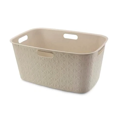 Image of CURVER SOFTEX LAUNDRY BASKET 45L CHALK WHITE