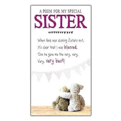 Image of Blessed Greetings Cards Sister Birthday Card, Card for Sister, Sweet Two Bears