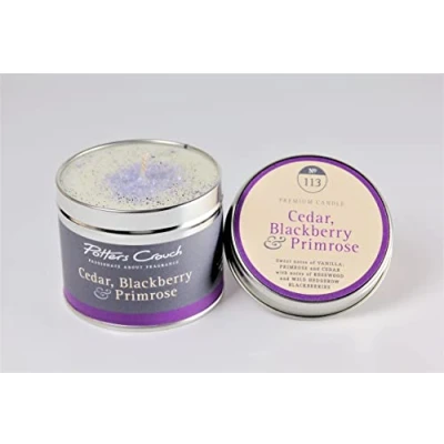 Image of Potters Crouch Scented Candle in a Tin Cedar, BlackBerry &amp; Primrose