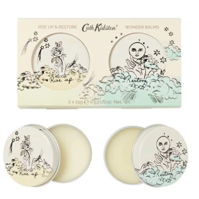 Image of Cath Kidston Rise Up &amp; Restore Wonder Balms Mood Enhancing Enriched With Shea Butter Essential Oils Cruelty Free Vegan Friendly 2 x 15ml