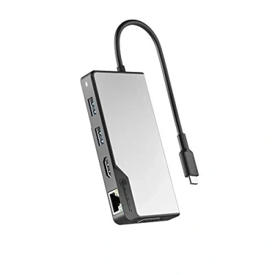 Image of ALOGIC USB C Fusion Max Hub, 6 in 1 Type Adapter, 4K HDMI, VGA, A 3.1 with 100W Power Delivery, 3.1, Gigabit Ethernet, Compatible MacBook Pro/Air and iPad Pro/Air, Space Grey
