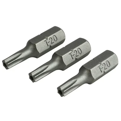 Image of Security S2 Grade Steel Screwdriver Bits T20S x 25mm (Pack 3)