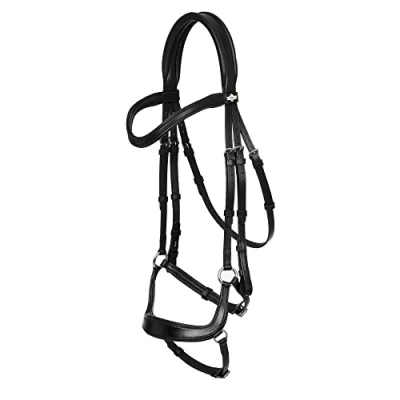 Image of LeMieux Arika Drop Bridle Black/Silver Extra Full