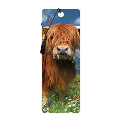 Image of 3D LiveLife Bookmark Highland Cattle from Deluxebase. A Cow with lenticular Artwork Licensed Renowned Artist David Penfound