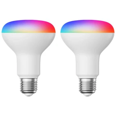 Image of ledscom.de 2 Pieces E27 LED RGB Bulb, R80, Warm White Cool (2700 6300 K), 9.9 W, 950lm, Smart Home, WLAN, Alexa, matt